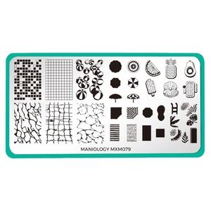 Maniology MXM-079 Pool Party May 2022 Mani By Me Stainless Steel Stamping Plate